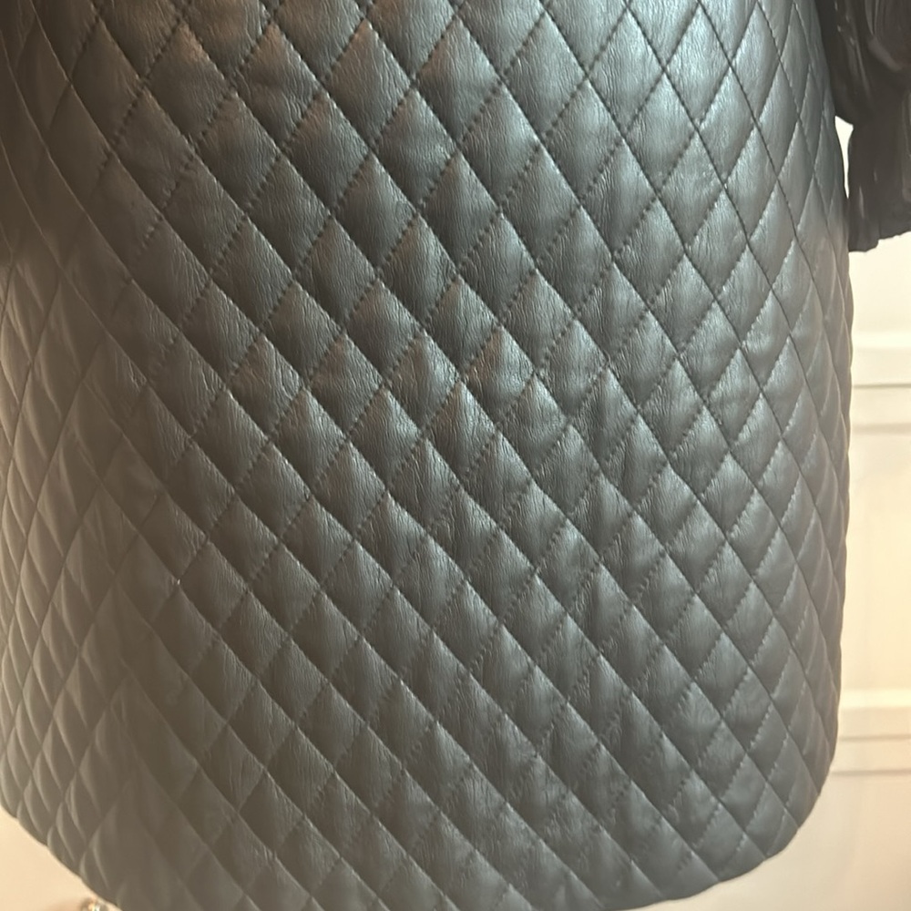 NWOT Vegan Quilted Leather Skirt - Picture 2 of 8